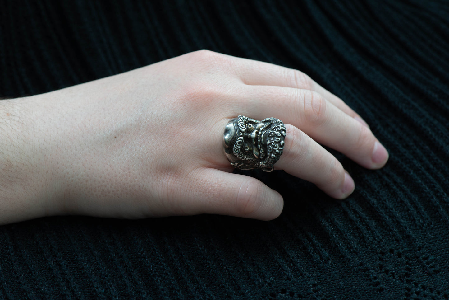 Daruma ring sterling silver