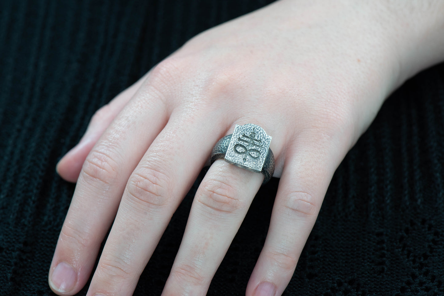 Leviathan cross tombstone ring