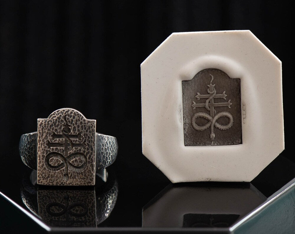 Leviathan cross tombstone ring